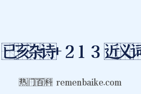 已亥杂诗+213近义词是什么意思的图片
